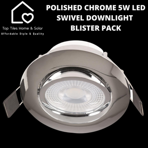 Polished Chrome 5W LED Swivel Downlight - Blister Pack